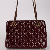 Chanel 2015 Burgundy Patent Paris-Salzburg CC Eyelet Tote
