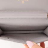 Chanel 2021 Grey Caviar Miss Coco Cardholder on Chain
