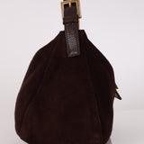 Fendi Double Flap Baguette Brown Suede