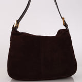 Fendi Double Flap Baguette Brown Suede