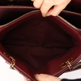Chanel 2015 Burgundy Patent Paris-Salzburg CC Eyelet Tote