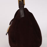 Fendi Double Flap Baguette Brown Suede