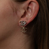 Chanel 2009 Champagne CC Drop Earrings