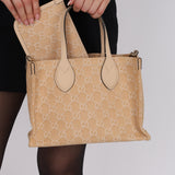 Gucci Canvas GG Denim Ophidia Medium Tote with Pouch