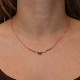 18K Yellow Gold Diamond and Emerald Branch Pendant Necklace