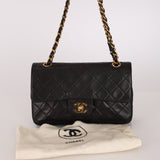 Chanel Small Classic Double Flap Black Lambskin 1993 24K GP