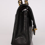 Chanel Small Classic Double Flap Black Lambskin 1993 24K GP