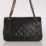 Chanel Small Classic Double Flap Black Lambskin 1993 24K GP