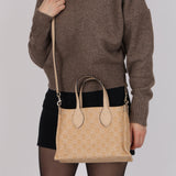 Gucci Canvas GG Denim Ophidia Medium Tote with Pouch