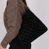 Gucci GG Suede Slim Horsebit Tote with Pouch