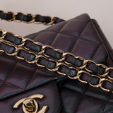 Chanel 2022 Purple Lambskin Iridescent Mini Square Flap Bag