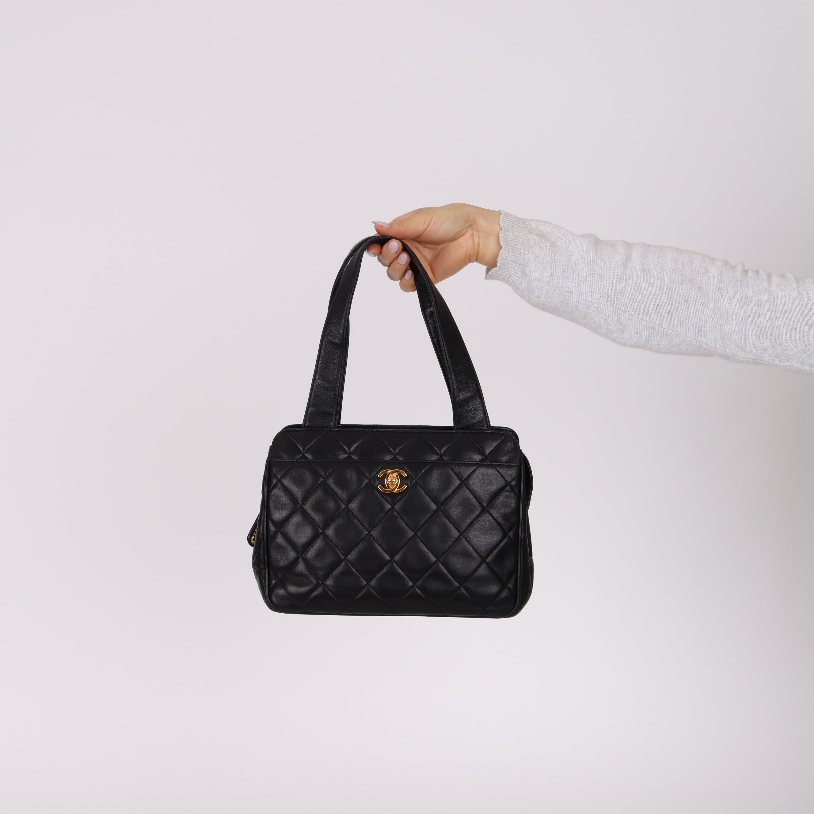 Chanel 1996 Lambskin Camera Turnlock Mini Tote 24K GP