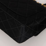 Chanel Turnlock Mini Square Flap Black Satin 1994 24K GP