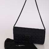 Chanel 2003 East West Black Travel Ligne Flap Bag