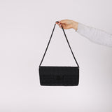 Chanel 2003 East West Black Travel Ligne Flap Bag