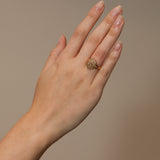 18K Yellow Gold & Diamond Hydrangea Cluster Ring, Size US 6
