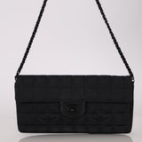 Chanel 2003 East West Black Travel Ligne Flap Bag