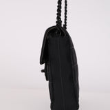 Chanel 2003 East West Black Travel Ligne Flap Bag