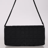 Chanel 2003 East West Black Travel Ligne Flap Bag