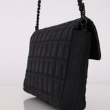 Chanel 2003 East West Black Travel Ligne Flap Bag