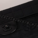 Chanel 2003 East West Black Travel Ligne Flap Bag