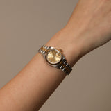Rolex Datejust 26mm 6917 Champagne Diamond Dial Fluted Bezel Two Tone Yellow Gold Jubilee Bracelet - Drop 24