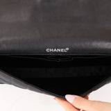 Chanel 2003 East West Black Travel Ligne Flap Bag