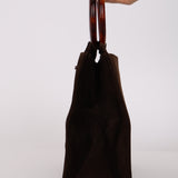 Chanel 1998 Chocolate Suede Resin Top Handle