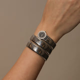 Vintage Bvlgari Stainless Steel Serpenti Tubogas Double Spiral Diamond Quartz Watch Black 19mm