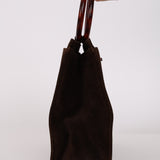 Chanel 1998 Chocolate Suede Resin Top Handle