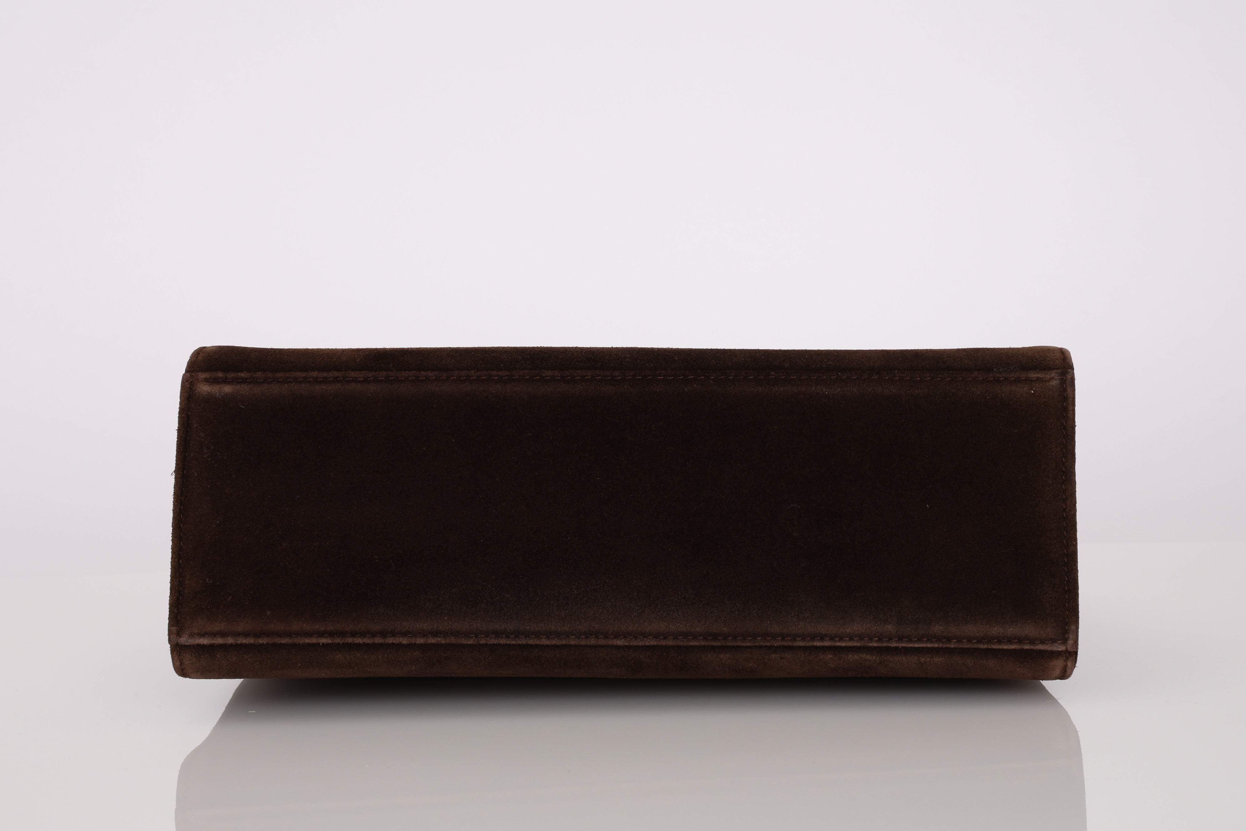 Chanel 1998 Chocolate Suede Resin Top Handle