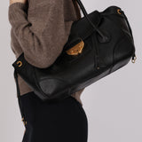 Prada Black Vitello Daino Sound Lock Tote
