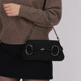 Gucci GG Canvas Small Horsebit Clutch on Chain
