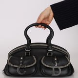 Dior 2005 Black Leather Detective Satchel Bag