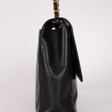 Chanel Maxi CC Timeless Turnlock Flap Black Lambskin 1991 24K GP