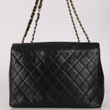 Chanel Maxi CC Timeless Turnlock Flap Black Lambskin 1991 24K GP