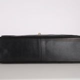 Chanel Maxi CC Timeless Turnlock Flap Black Lambskin 1991 24K GP