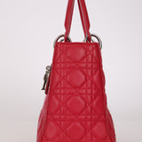 Dior 2015 Raspberry Lambskin Cannage Small Lady Dior