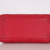 Dior 2015 Raspberry Lambskin Cannage Small Lady Dior