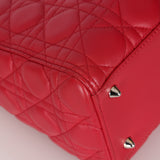 Dior 2015 Raspberry Lambskin Cannage Small Lady Dior