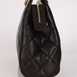Chanel Bowling Bag Black Lambskin 1996 24K GP