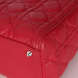 Dior 2015 Raspberry Lambskin Cannage Small Lady Dior