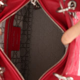 Dior 2015 Raspberry Lambskin Cannage Small Lady Dior