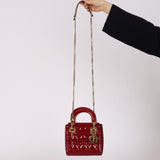 Dior 2019 Red Patent Cannage Mini Lady Dior