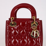 Dior 2019 Red Patent Cannage Mini Lady Dior