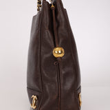 Chanel Triple CC Tote Brown Caviar 1994 24K GP