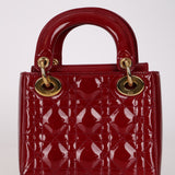 Dior 2019 Red Patent Cannage Mini Lady Dior