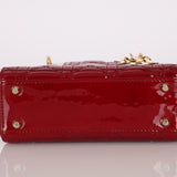 Dior 2019 Red Patent Cannage Mini Lady Dior