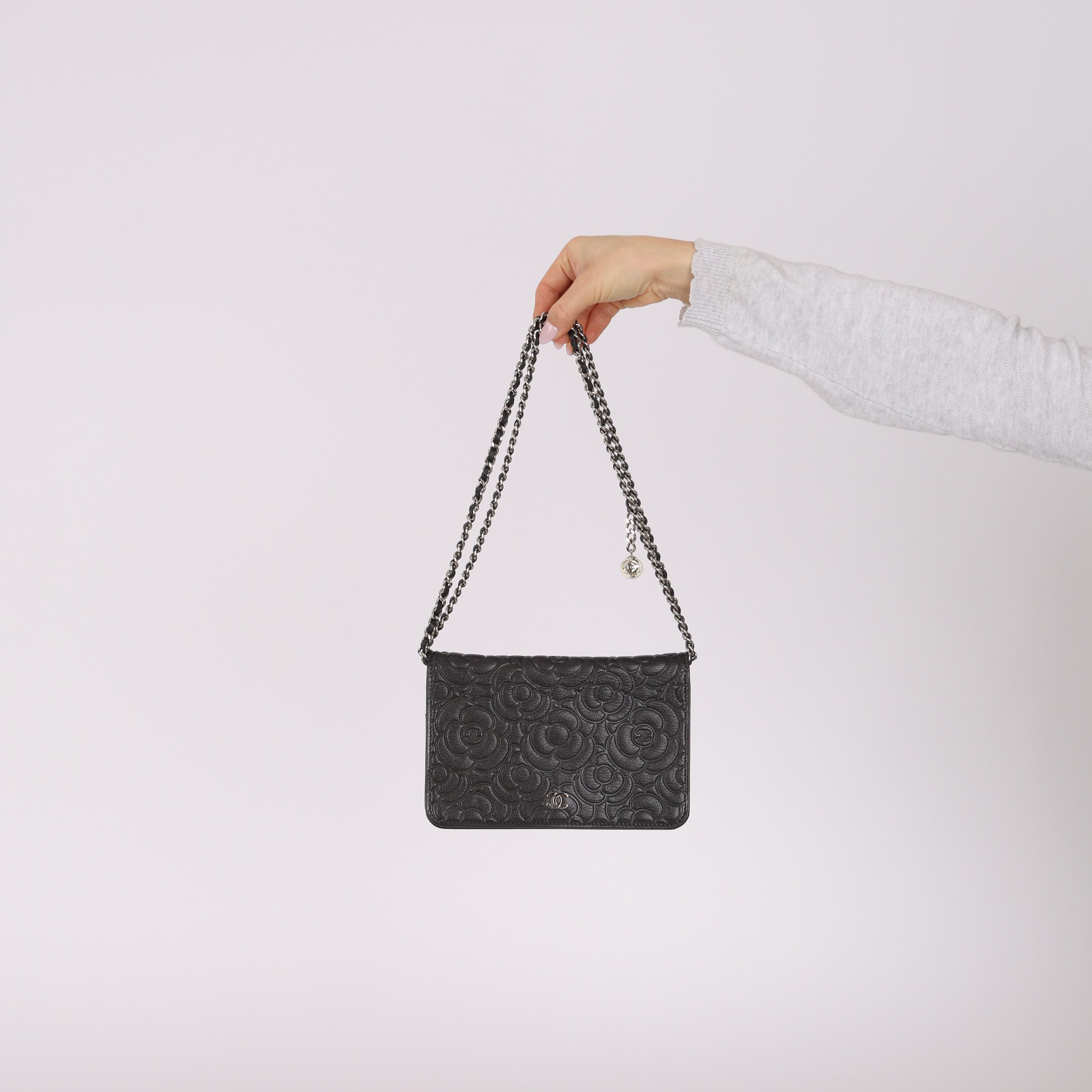 Chanel 2019 Calfskin Camellia Wallet on Chain