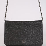 Chanel 2019 Calfskin Camellia Wallet on Chain